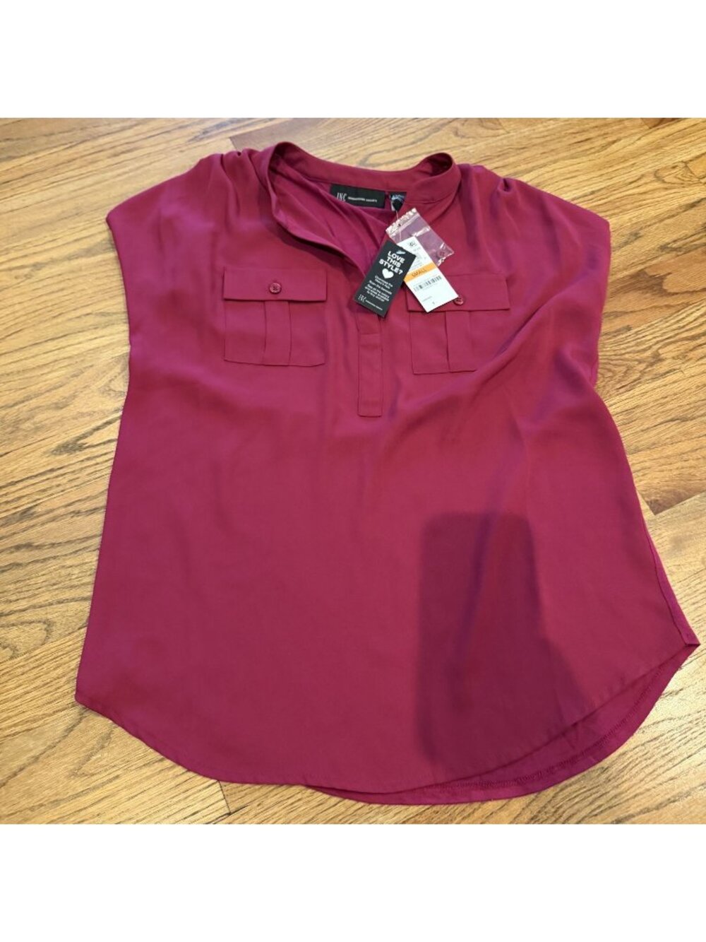 INC International Concepts Womens Fushia Pink Blouse New Small